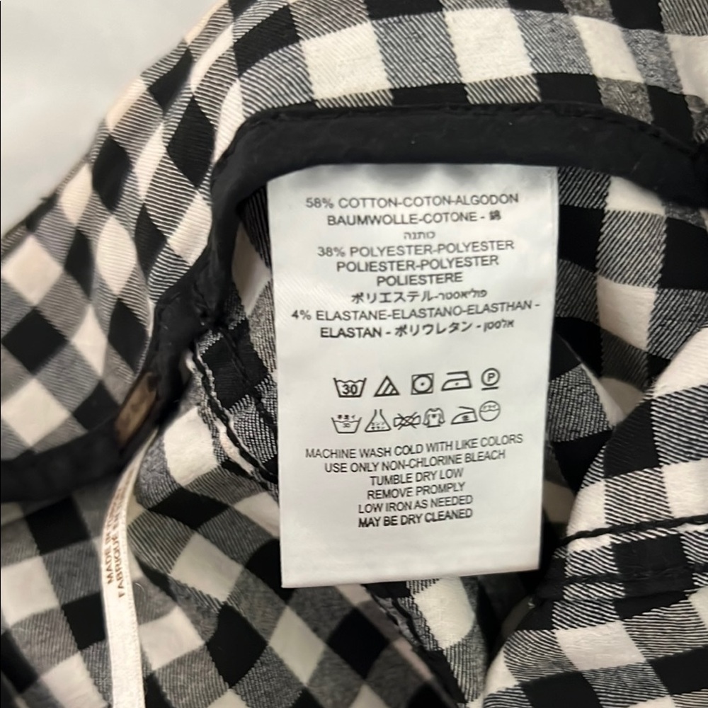 Free People Modern Femme Novelty Black and White Gingham Mini Skirt Size 4 - Picture 7 of 7